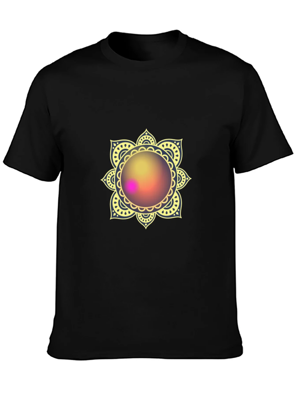 Mandala Print Black T-Shirt - Stylish & Comfortable product image 3