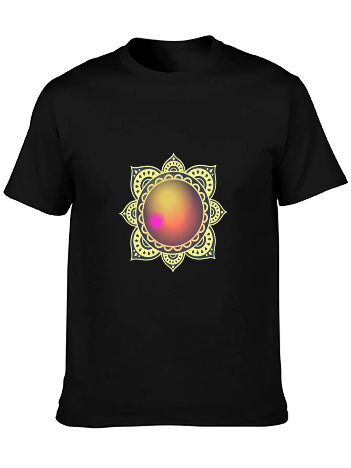 Mandala Print Black T-Shirt - Stylish & Comfortable product image 3