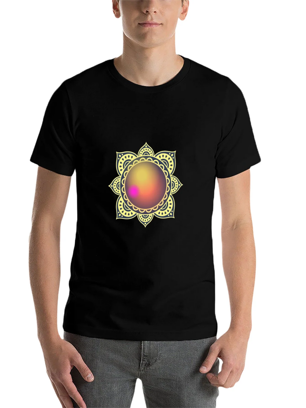 Mandala Print Black T-Shirt - Stylish & Comfortable product image 4